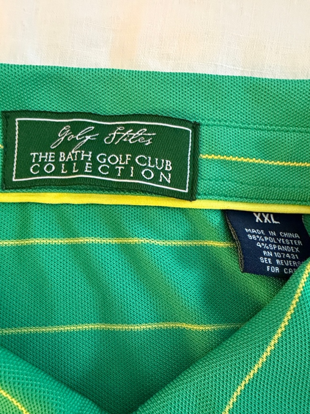 Green Striped Polo Shirt with Embroidered Sailboat Logo - Picture 3 of 4